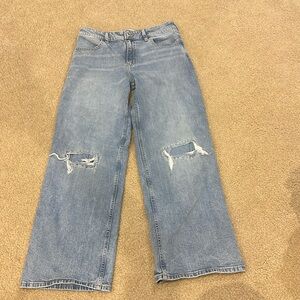 Abercrombie wide led distressed jeans